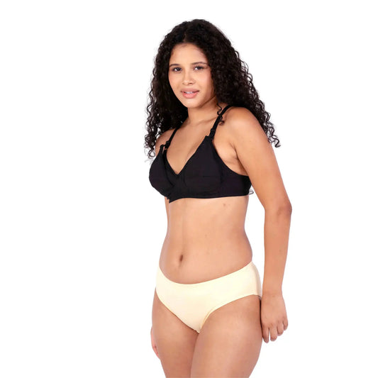 Anjali Black non padded feeding bra left view by gossip by mybra Lingerie