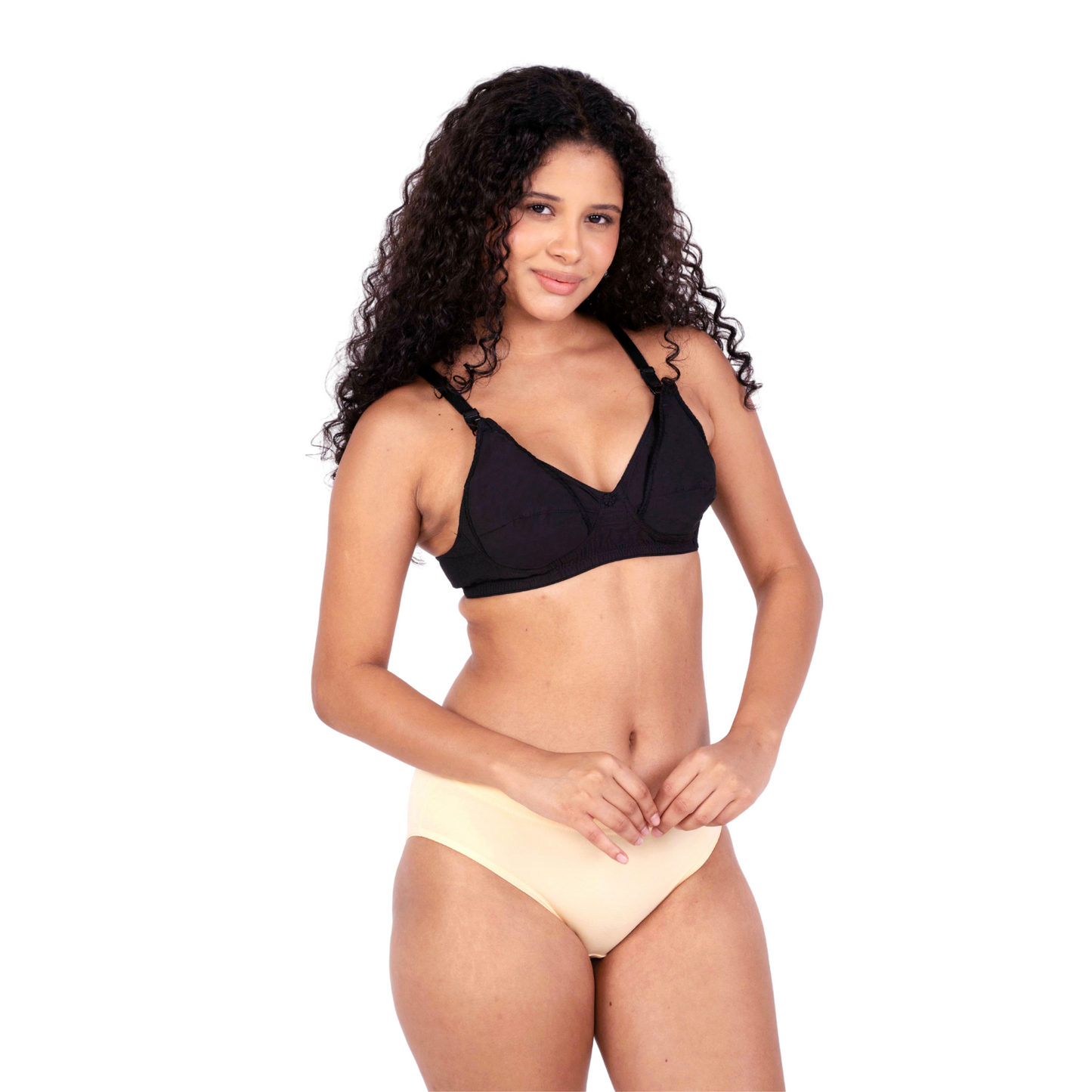 Anjali Black non padded feeding bra right view by gossip by mybra Intimates