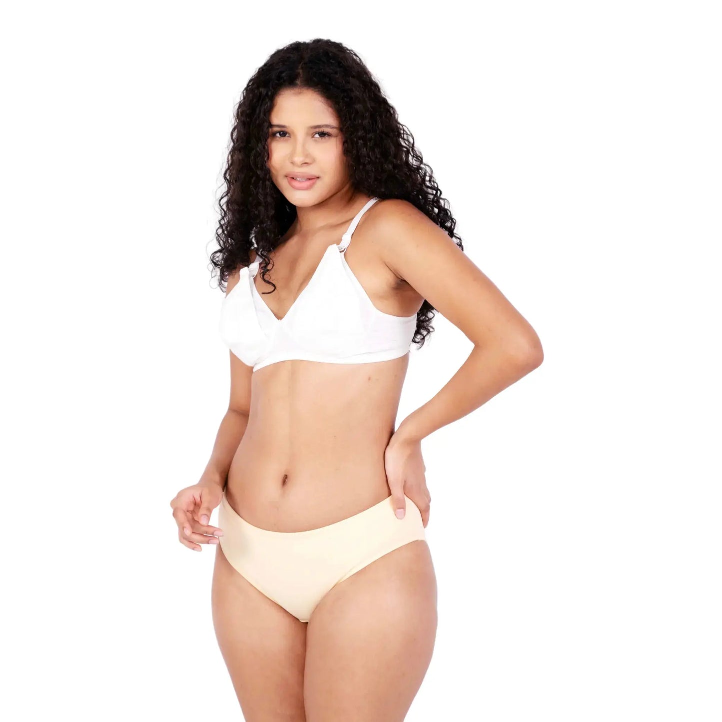 Anjali White non padded feeding bra front view by gossip by mybra apparels