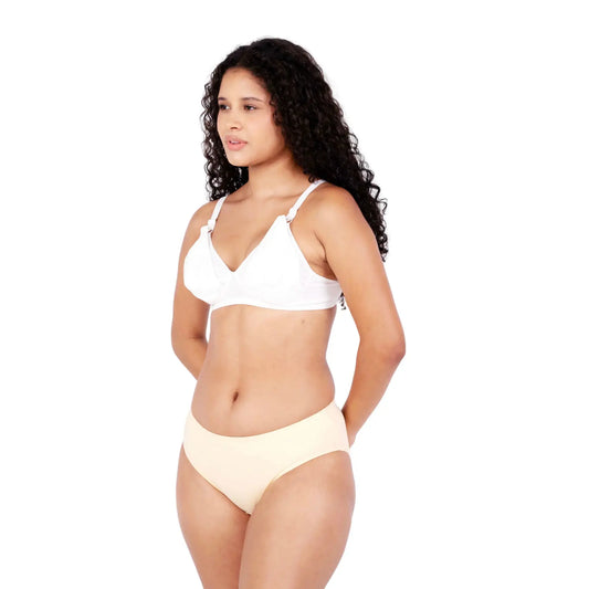 Anjali White non padded feeding bra left view by gossip by mybra