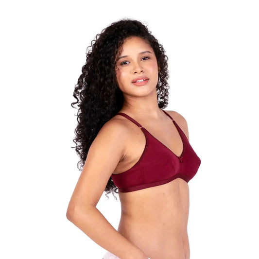 Shop Maroon Arya daily wear bra right view by gossip by mybra