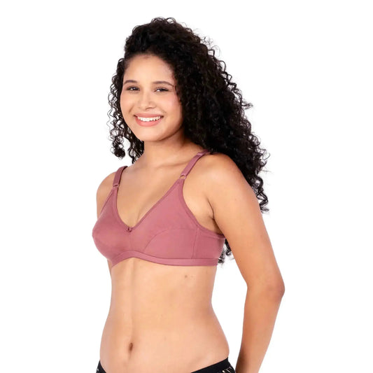 Shop Brick Arya daily wear bra left view by gossip by mybra