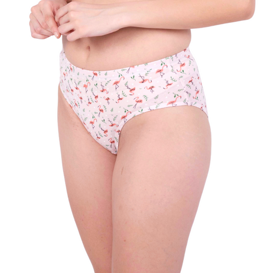 Buy Baby Pink Flamingo Printed Panties Online Left View On Gossip By Mybra Apparels