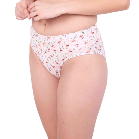 Buy Baby Pink Flamingo Printed Panties Online Left View On Gossip By Mybra Apparels