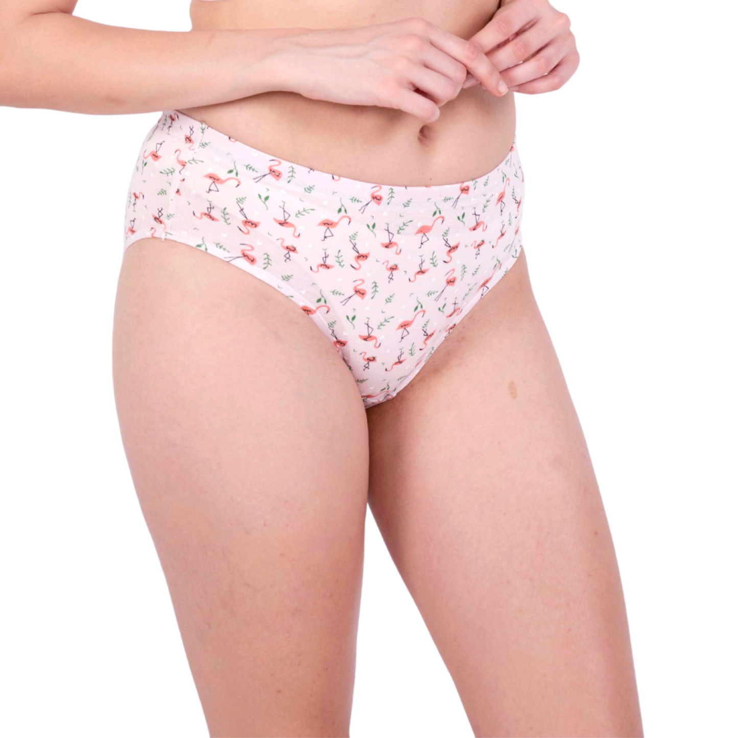 Buy Baby Pink Flamingo Printed Panties Online Right View On Gossip By Mybra Apparels