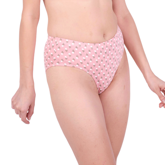 Buy Baby Pink Flower Printed Panties Online Right View On Gossip By Mybra Apparels