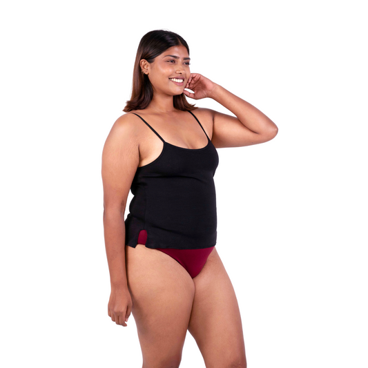 Black cindy slip or camisole left view by gossip by mybra