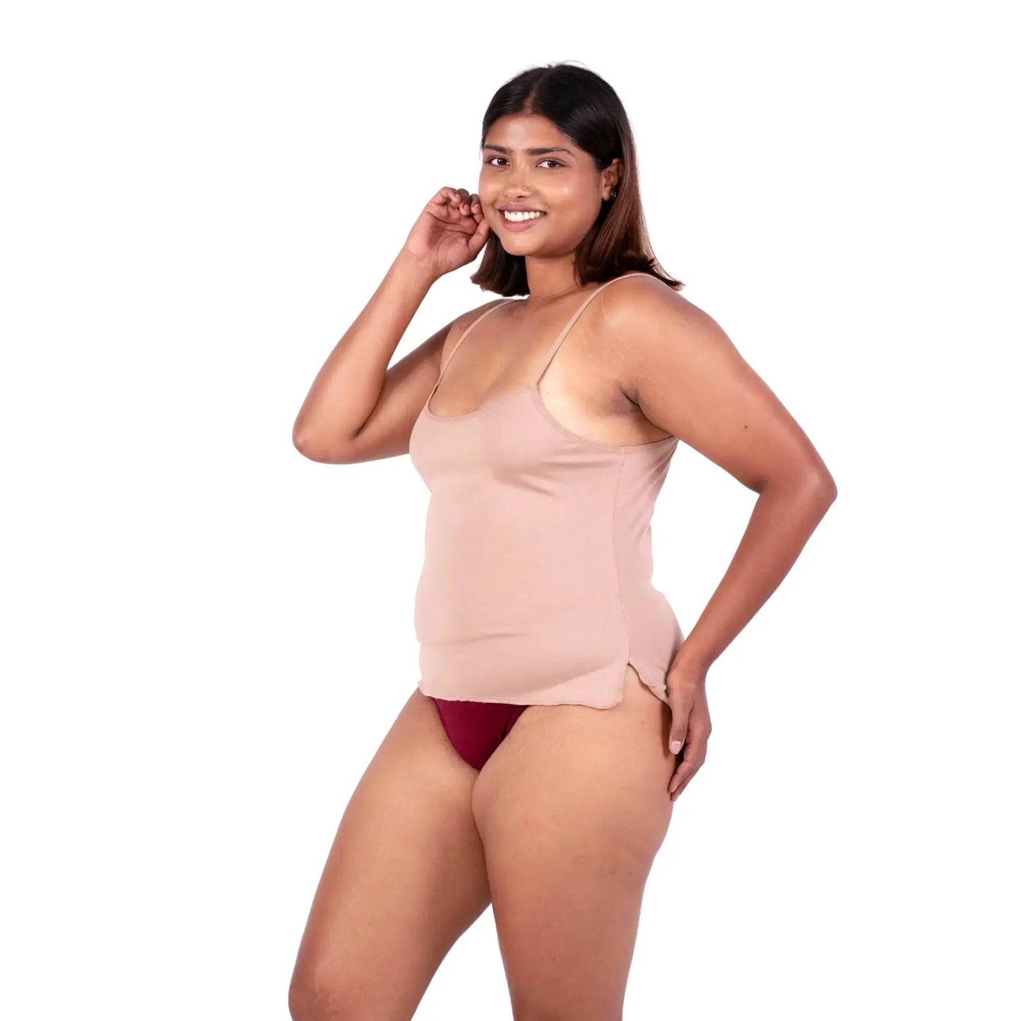 Hazelnut cindy slip or camisole left view by gossip by mybra