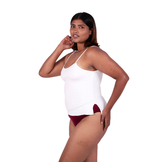 White cindy slip or camisole left view by gossip by mybra