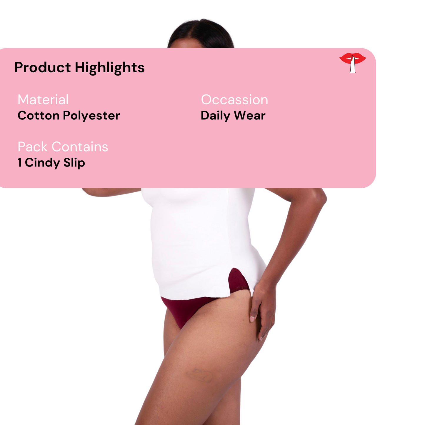 White cindy slip or camisole product information image by gossip by mybra