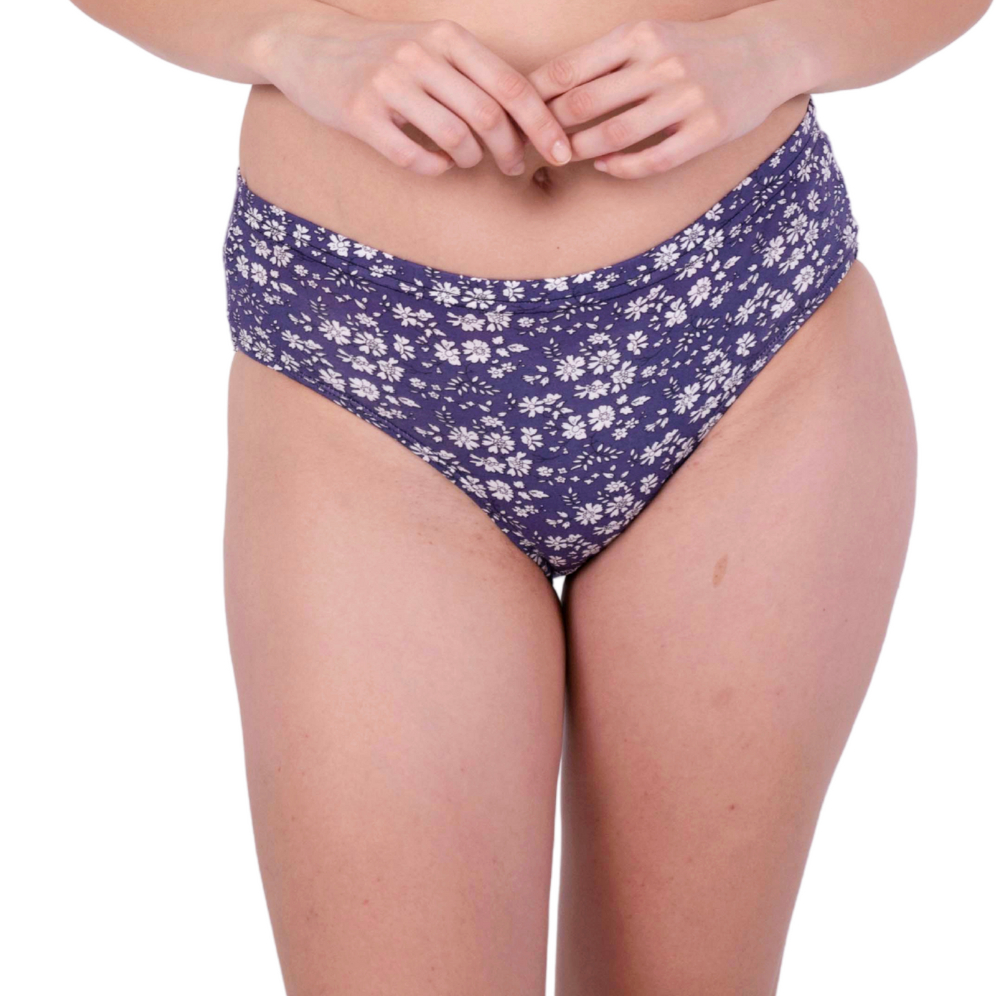 Buy Dark Purple Floral Printed Panties Online Front View On Gossip By Mybra Apparels