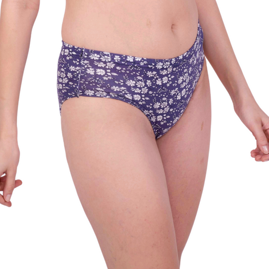 Buy Dark Purple Floral Printed Panties Online Right View On Gossip By Mybra Apparels