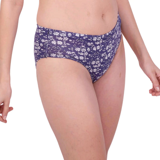 Buy Dark Purple Floral Printed Panties Online Right View On Gossip By Mybra Apparels