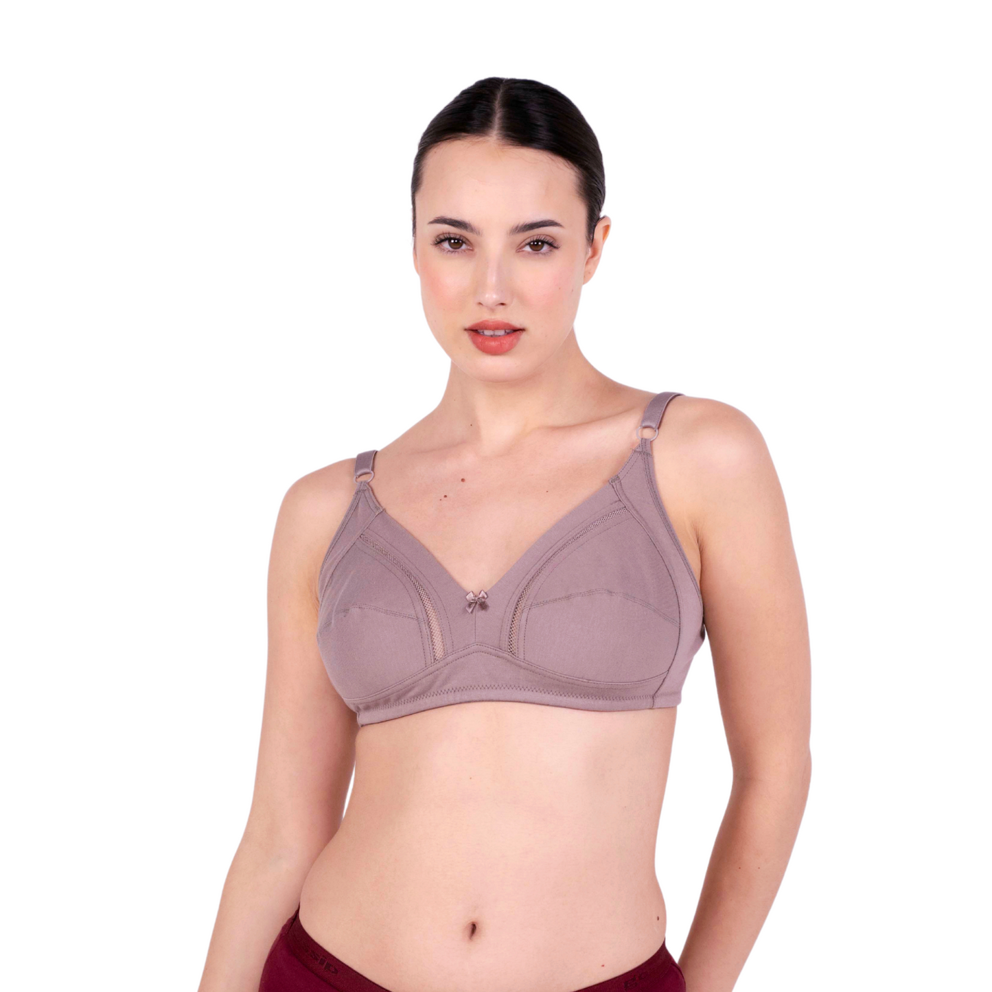 fawn non padded net bra front view by gossip by mybra