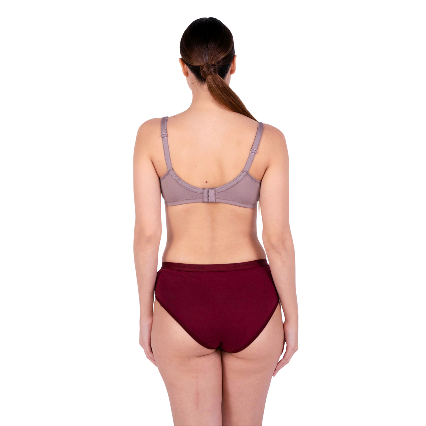 fawn non padded net bra and panty set back view by gossip by mybra