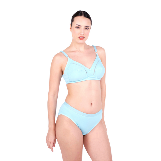 poppy non padded net bra and panty set left view by gossip by mybra