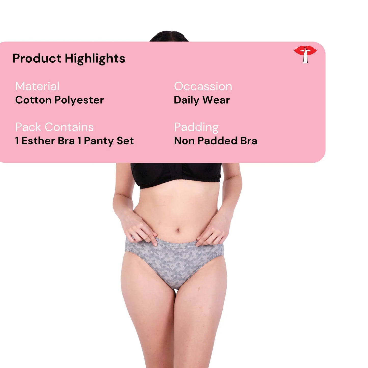 Black embroidery bra and panty set product information image by gossip by mybra