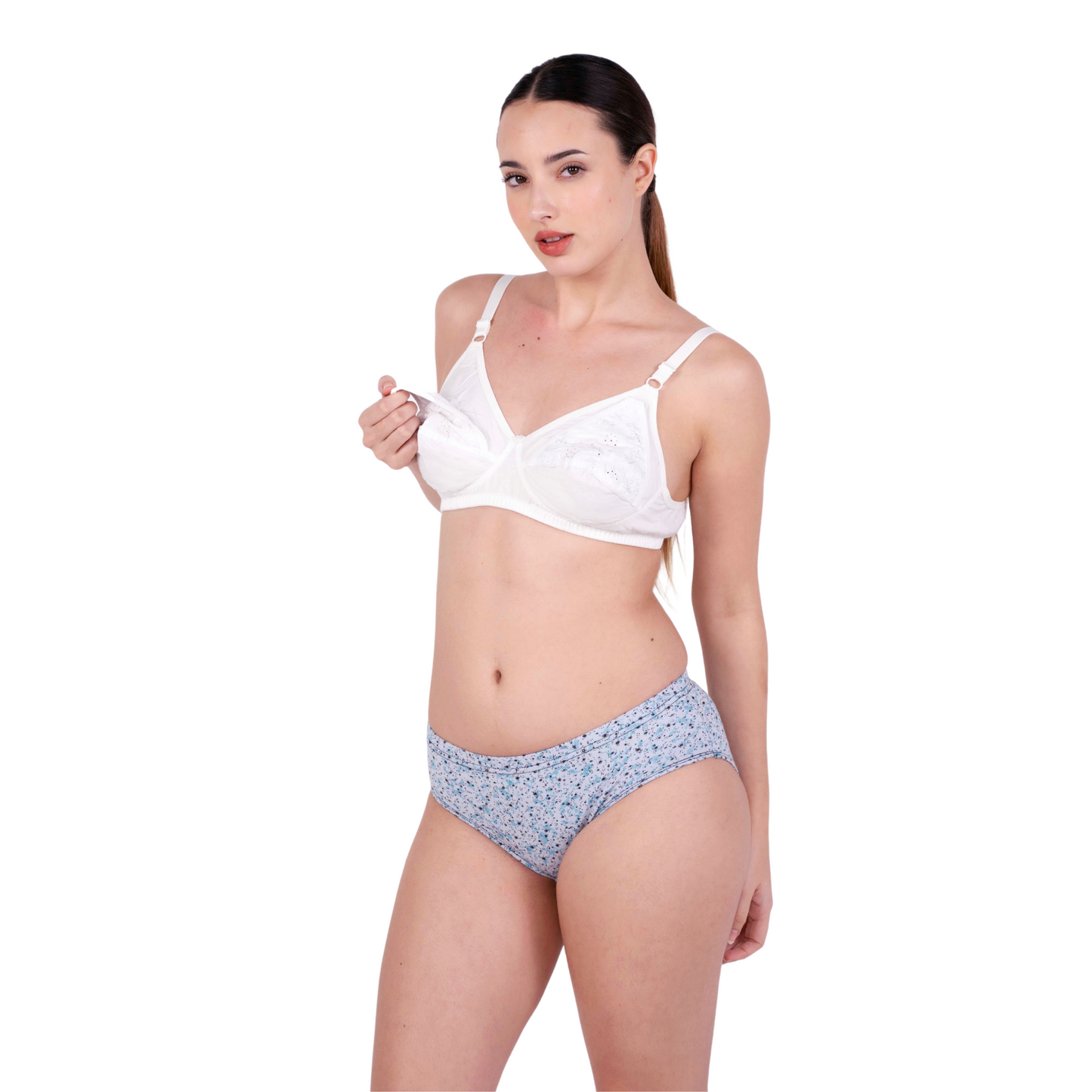 White fiona nursing bra left n hook opening view by gossip by mybra