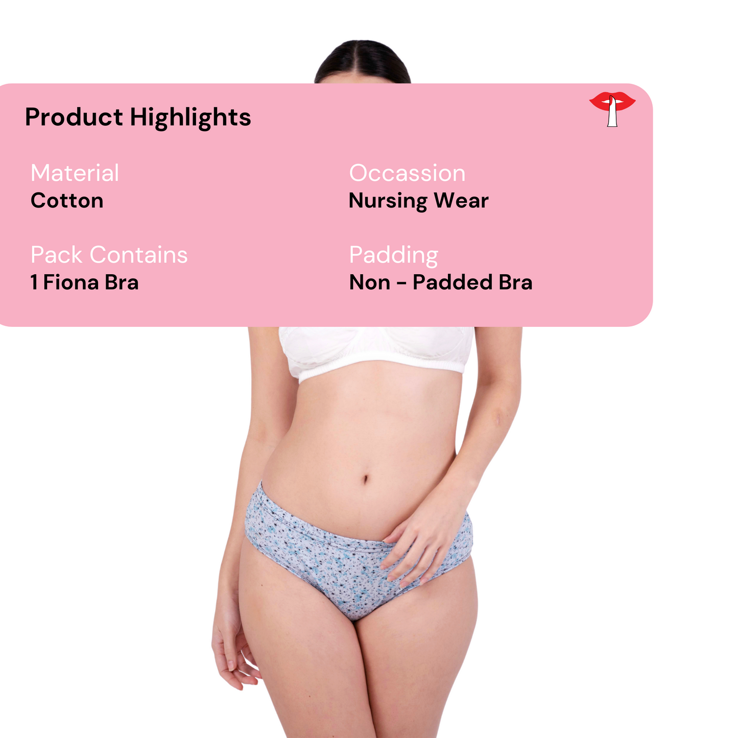 White fiona nursing bra product information image by gossip by mybra