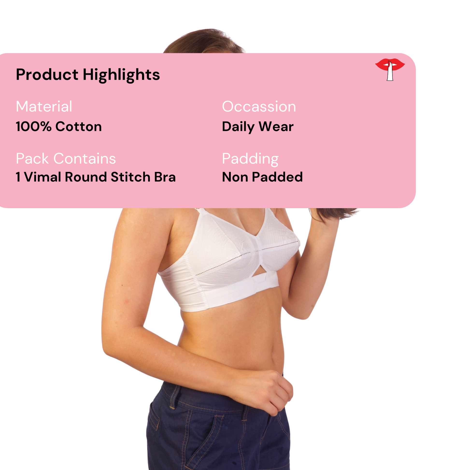 A flat lay image of the gossip by mybra skin round stitch bra, neatly displayed to showcase it's timeless and functional design.