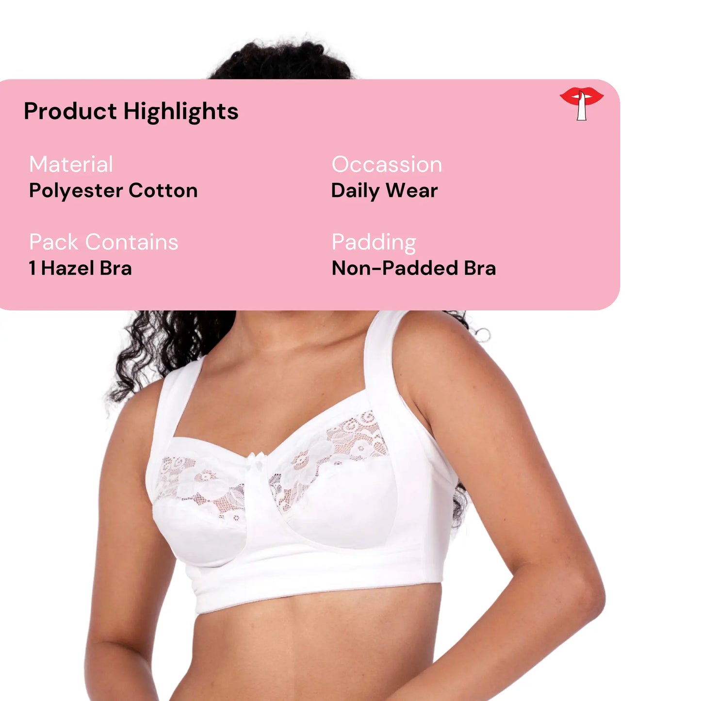 White Hazel Net Bra design for daily wear product information image by gossip by mybra