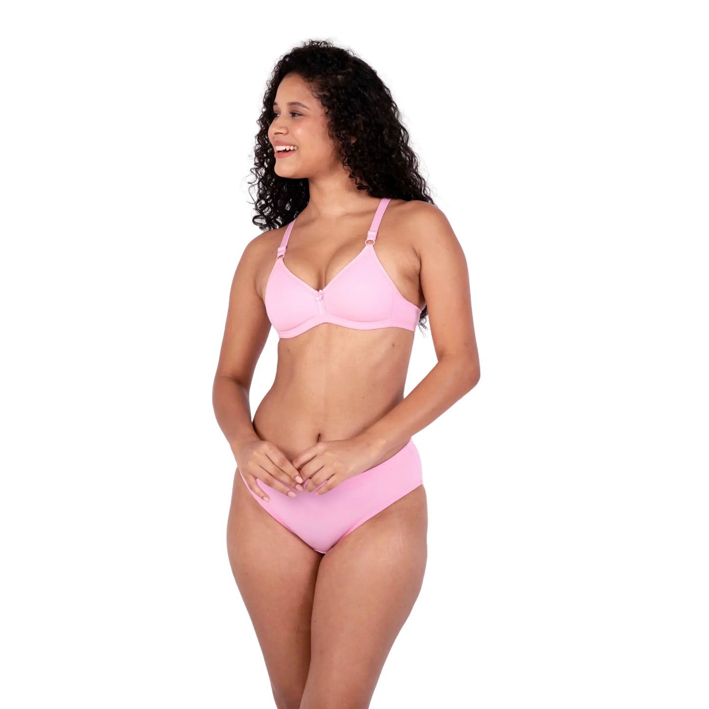 Baby Pink isabella padded bra and panty set - right view by gossip by mybra