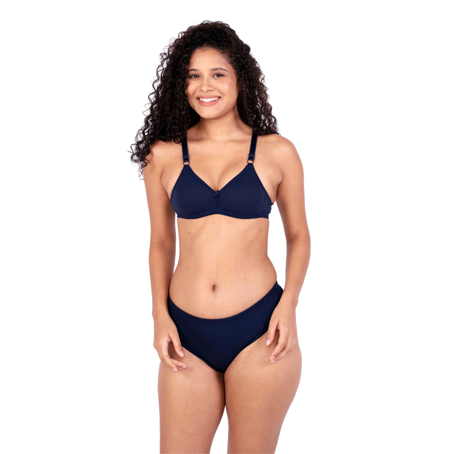 Navy Blue isabella padded bra and panty set - front view by gossip by mybra