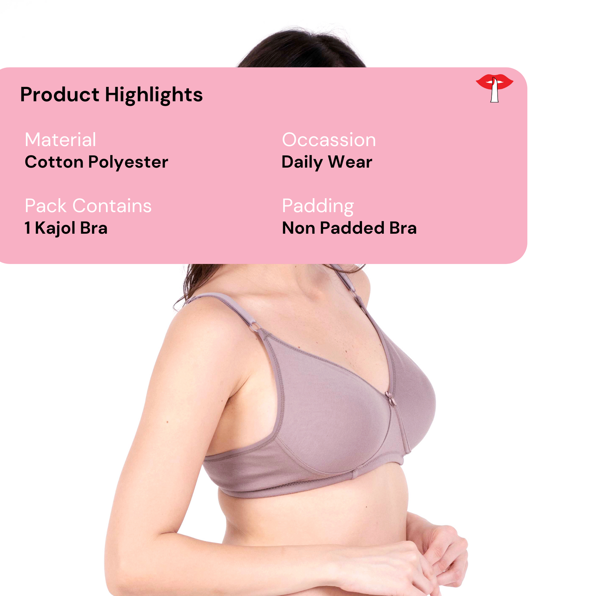 Hazelnut daily wear bra product information image by gossip by mybra