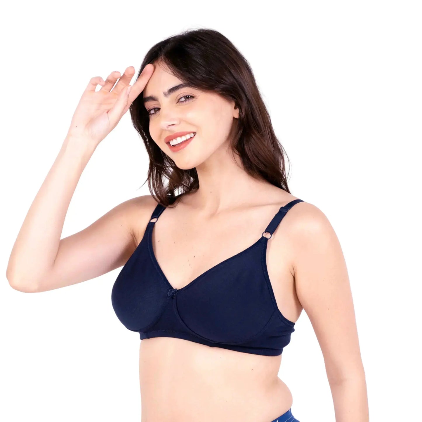 Navy Blue daily wear bra left view by gossip by mybra