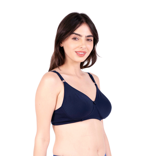 Navy Blue daily wear bra right view by gossip by mybra