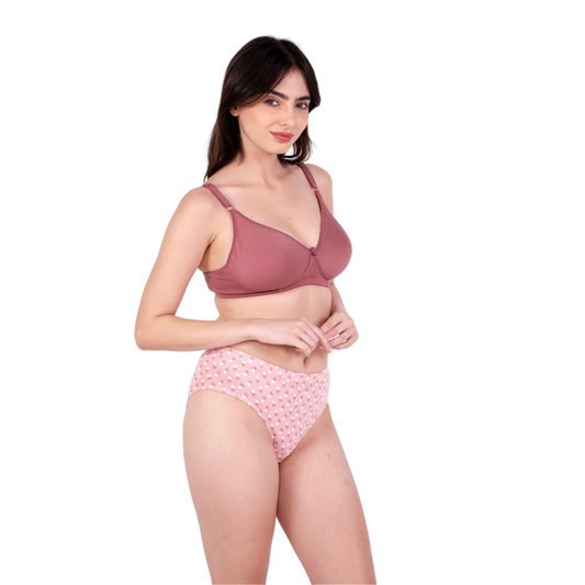 Brick daily wear lingerie set right view by gossip by mybra