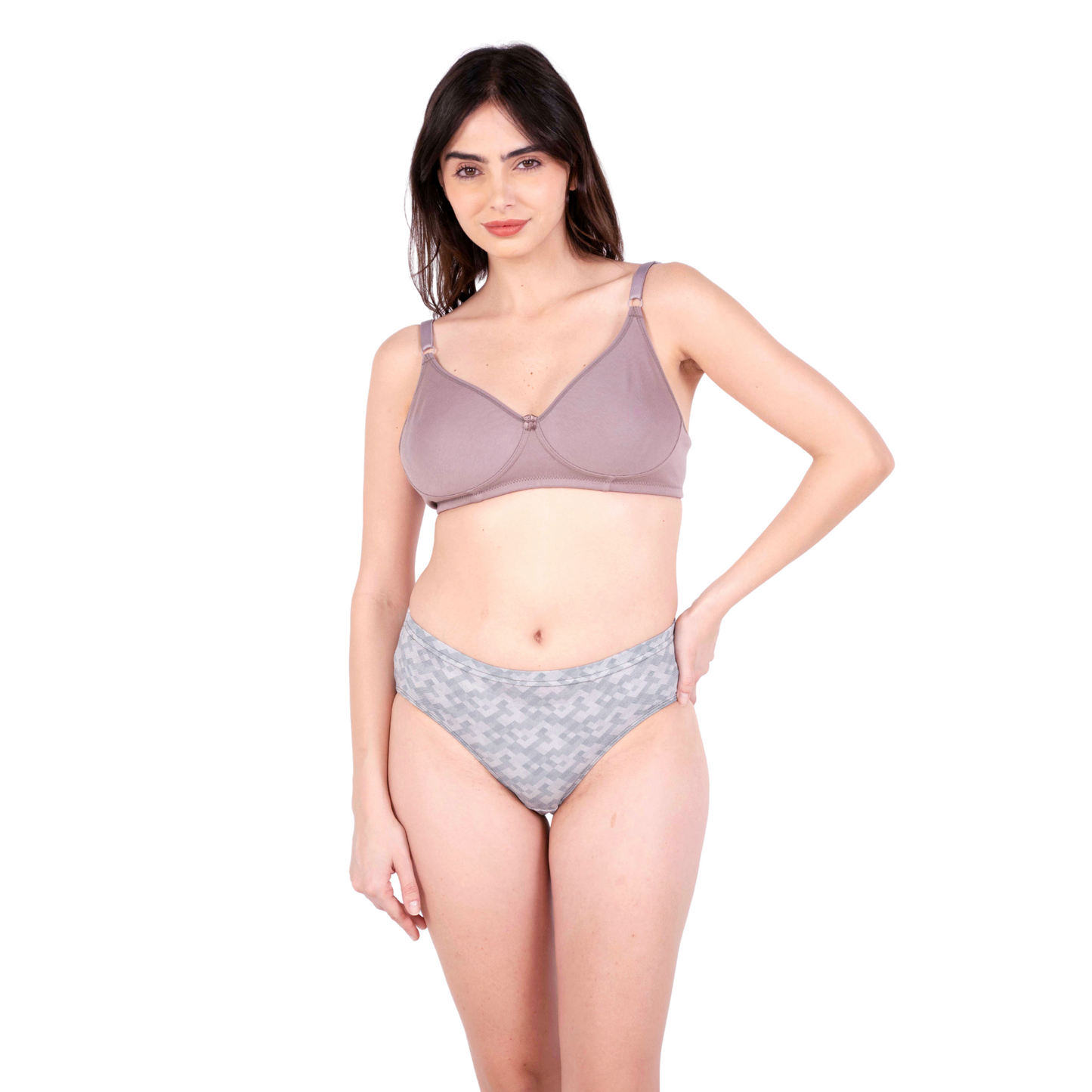 Hazelnut daily wear lingerie set left view by gossip by mybra