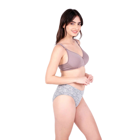 Hazelnut daily wear lingerie set right view by gossip by mybra