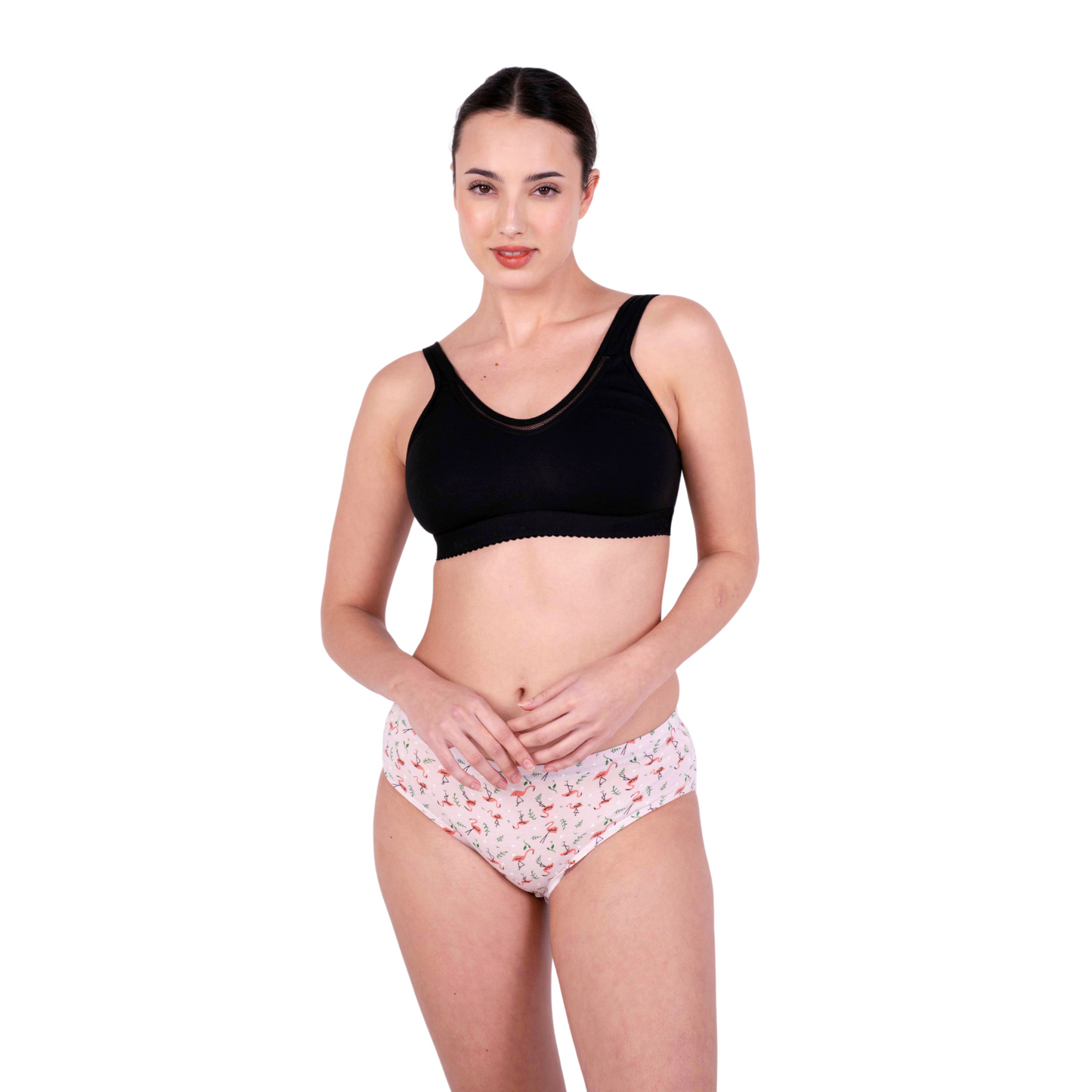 Black Kiara sports bra front view by gossip by mybra