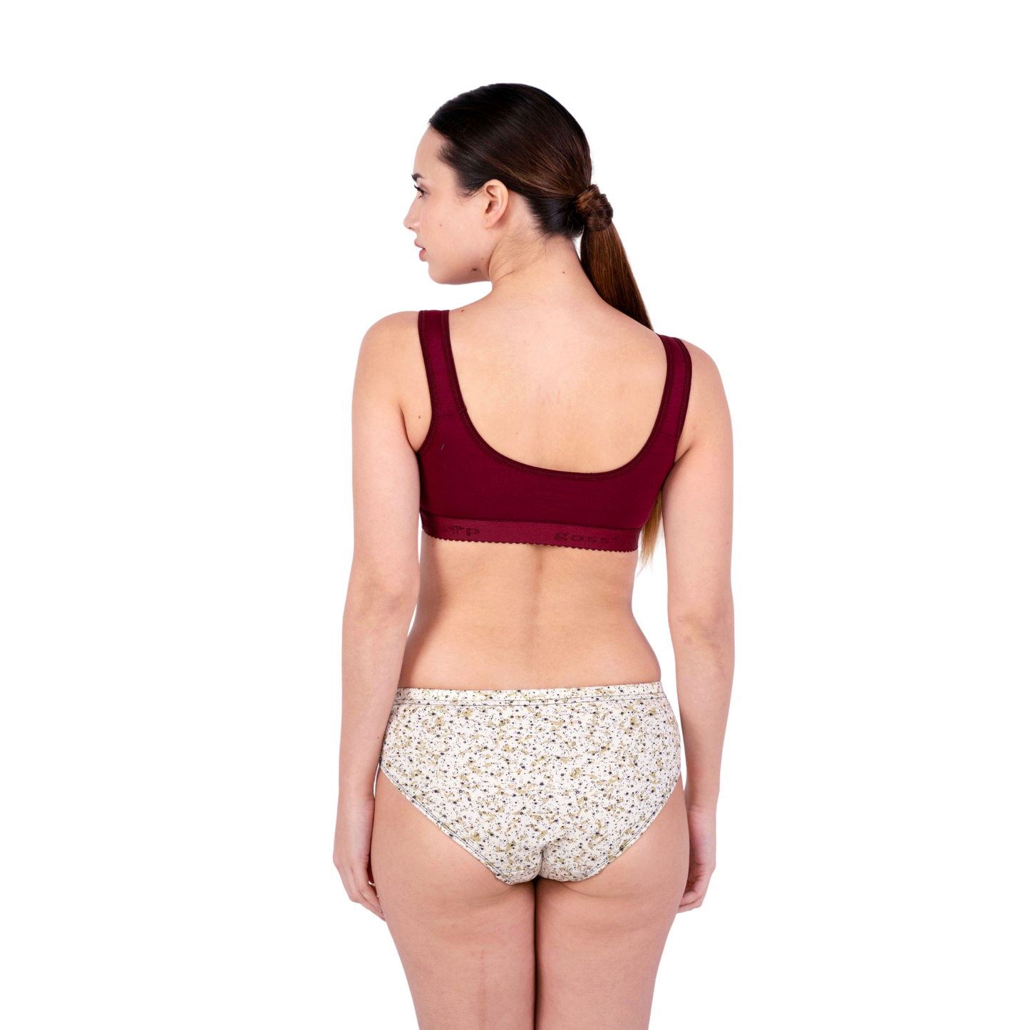 Maroon Kiara sports bra back view by gossip by mybra