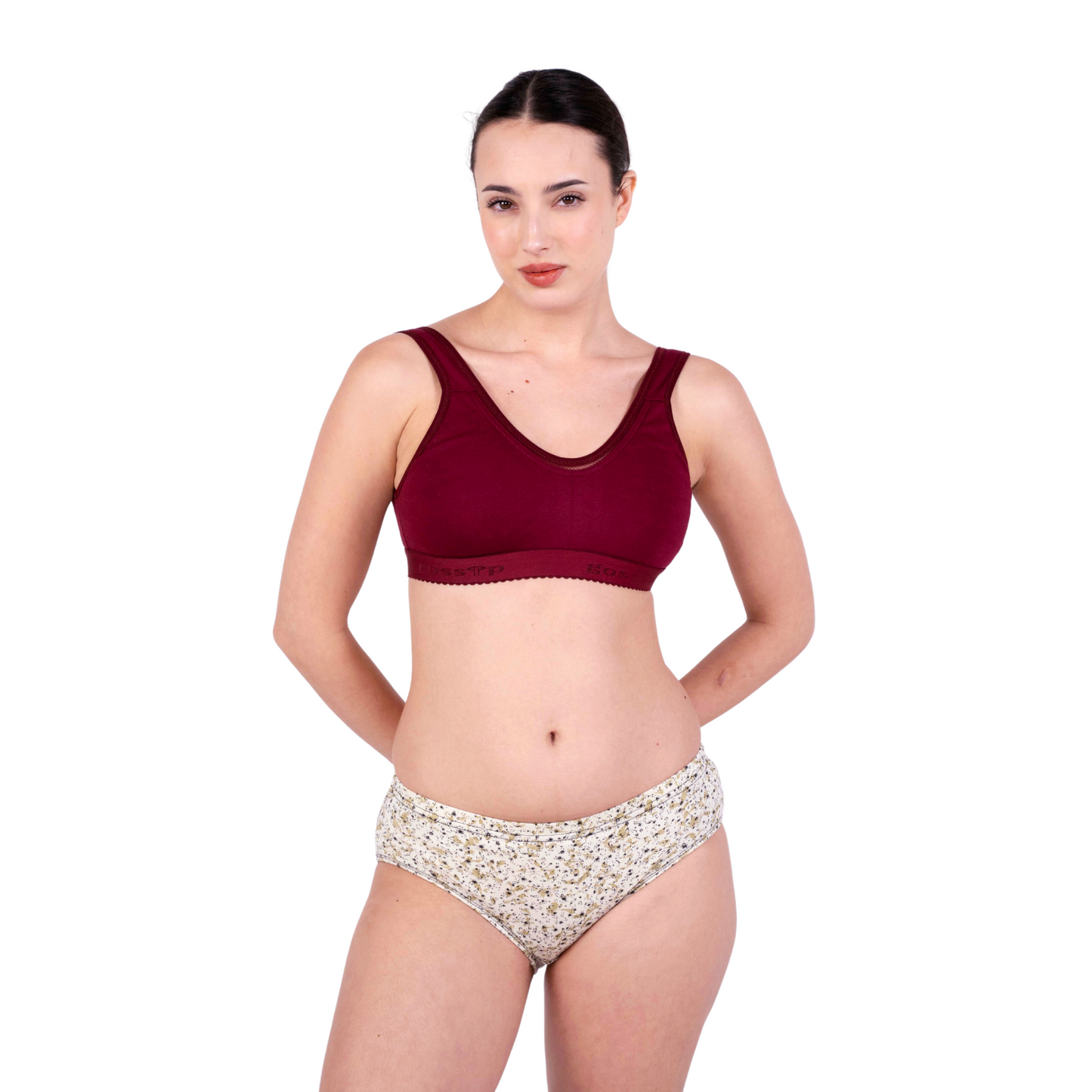 Maroon Kiara sports bra front view by gossip by mybra