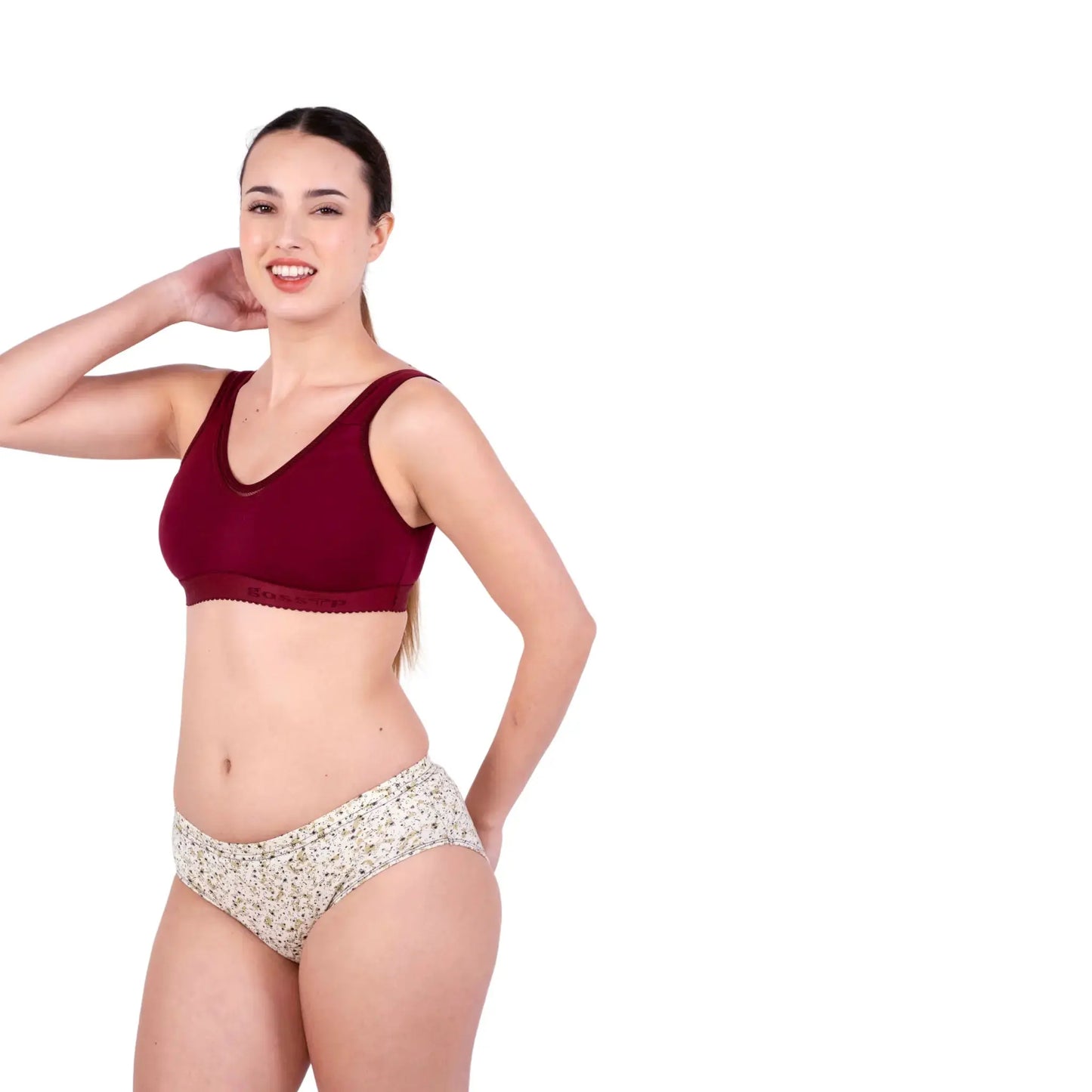 Maroon Kiara sports bra left view by gossip by mybra