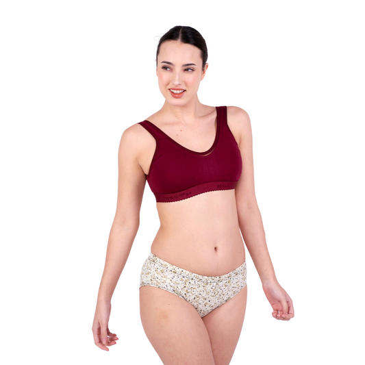 Maroon Kiara sports bra right view by gossip by mybra