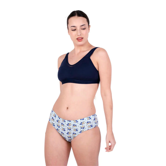 Navy Blue Kiara sports bra left view by gossip by mybra