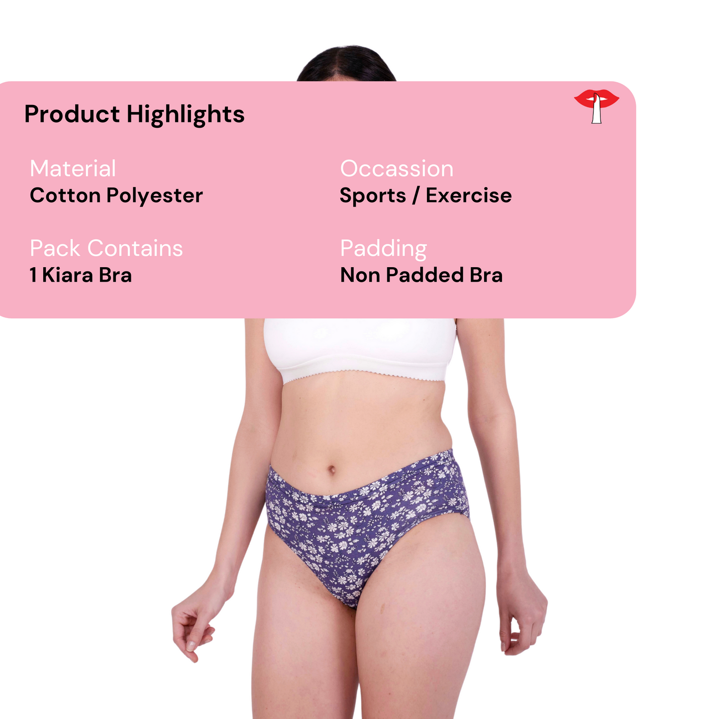 White Kiara sports bra product information by gossip by mybra