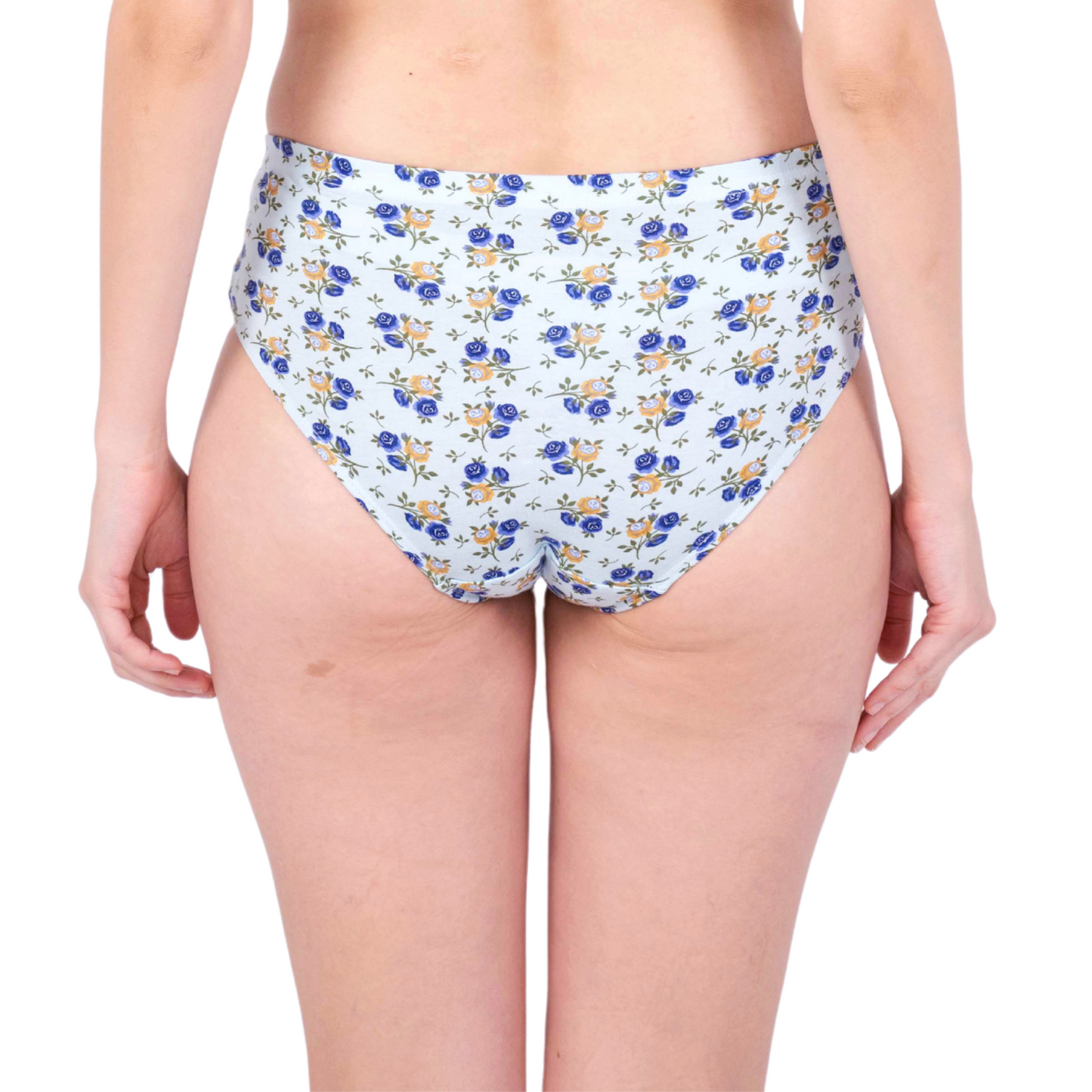 Buy Light Blue Floral Printed Panties Online Back View On Gossip By Mybra Lingerie