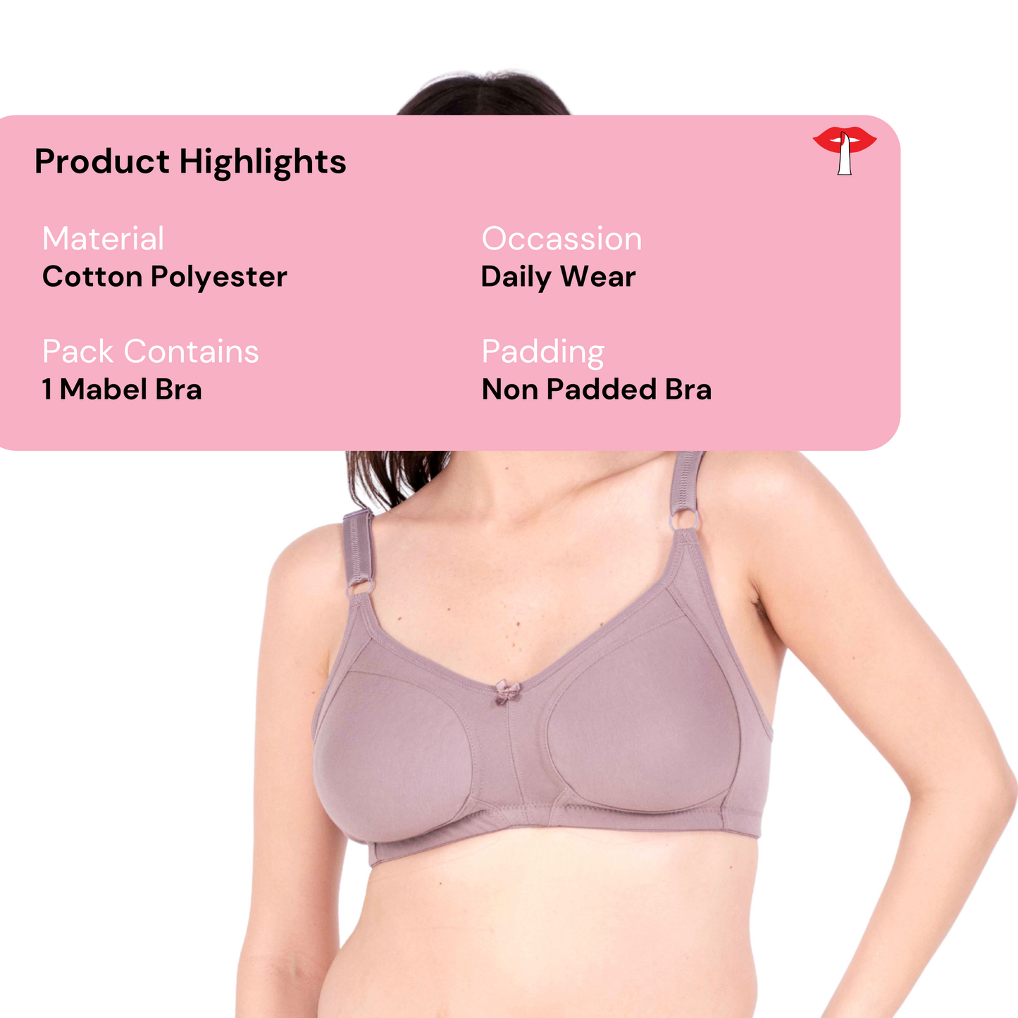 Hazelnut Non Padded bra product information image by gossip by mybra