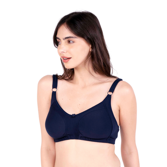 Navy Blue Non Padded bra Left view by gossip by mybra