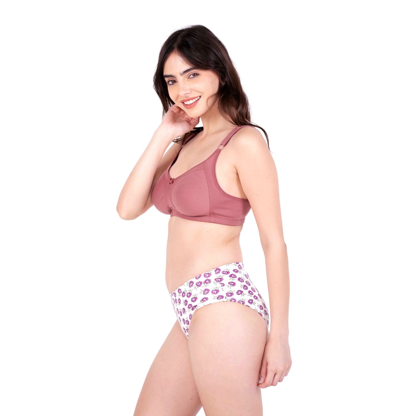 Brick Non Padded bra and panty set left view by gossip by mybra
