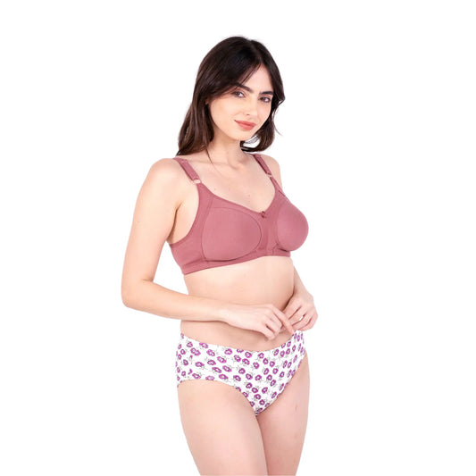 Brick Non Padded bra and panty set right view by gossip by mybra
