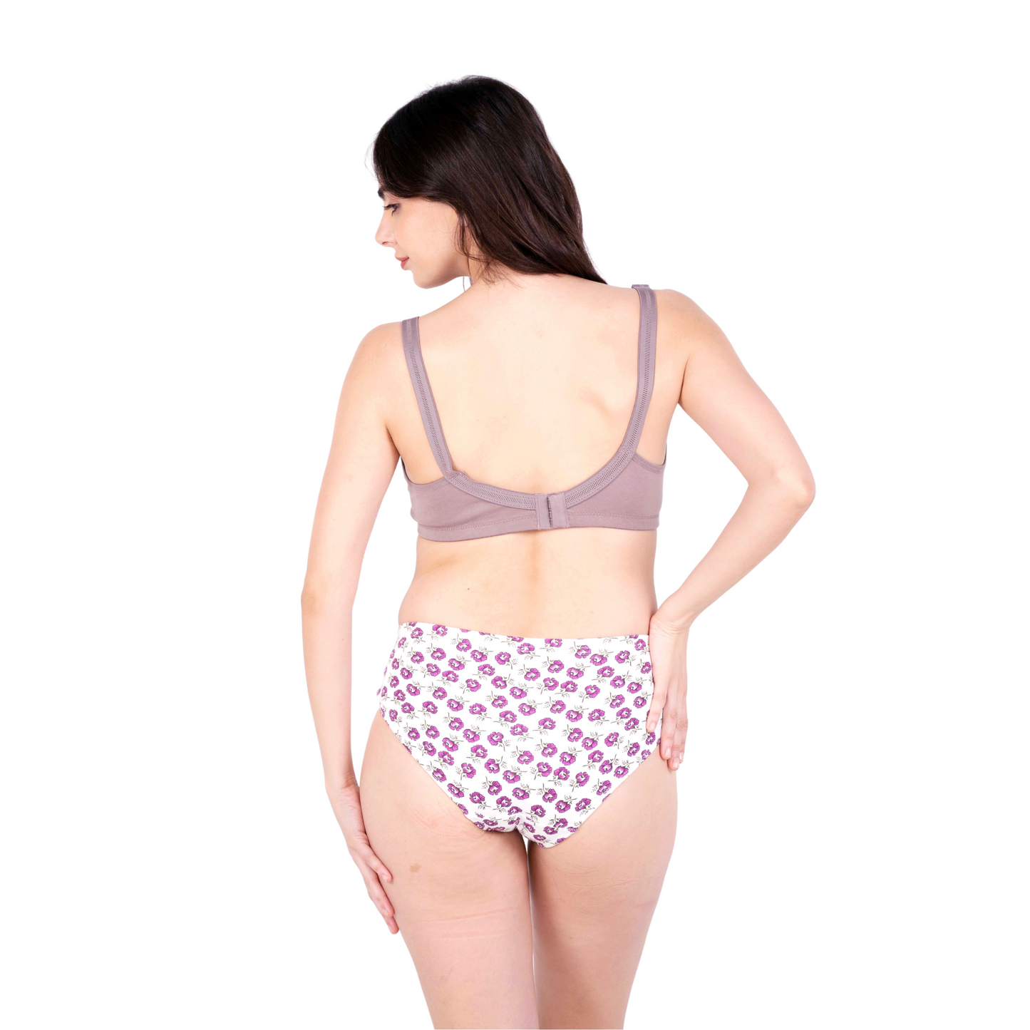 Hazelnut Non Padded bra and panty set back view by gossip by mybra