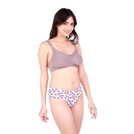 Hazelnut Non Padded bra and panty set right view by gossip by mybra