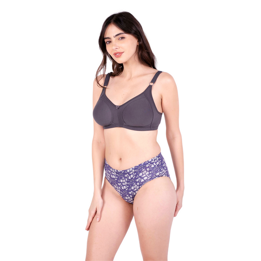 Hot Coffee Non Padded bra and panty set left view by gossip by mybra