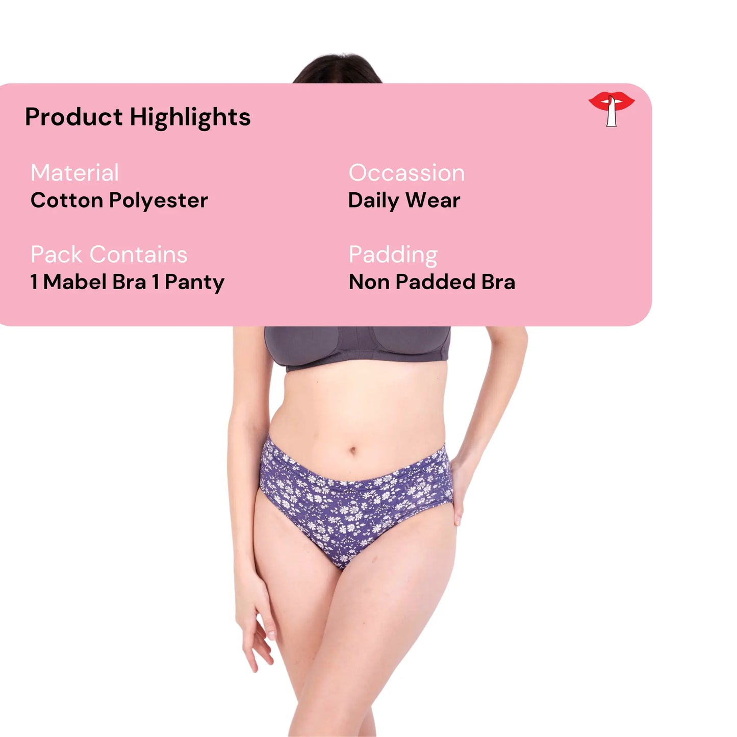 Hot Coffee Non Padded bra and panty set product information image by gossip by mybra