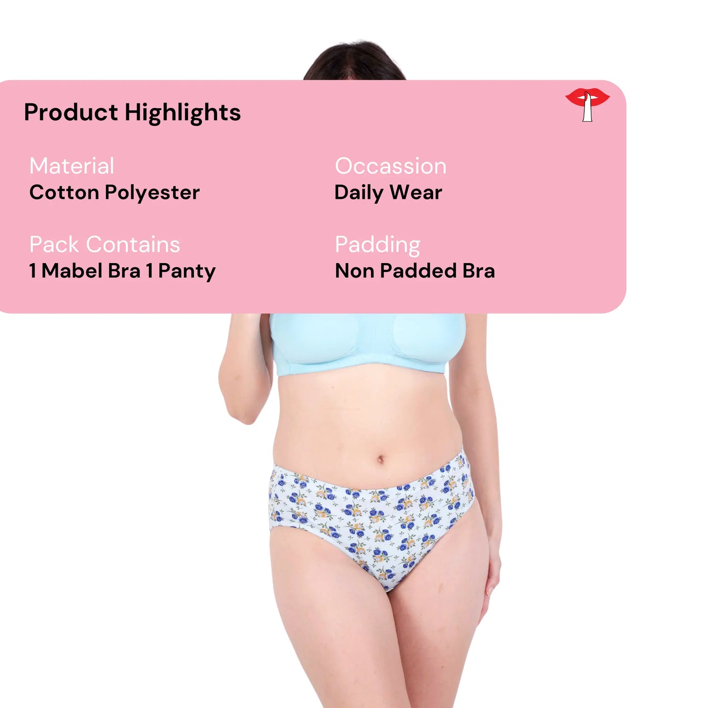 poppy Non Padded bra and panty set product information image by gossip by mybra